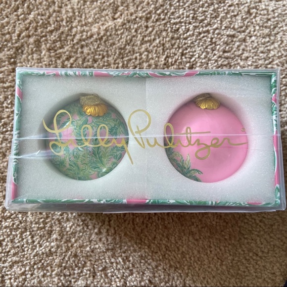Lilly Pulitzer Accessories - Lilly Pulitzer Christmas Ornaments Set of 2 NEW